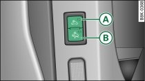 Торцевая сторона двери водителя: клавиша управления функцией контроля салона и функцией противобуксировочного контроля