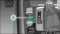 Фрагмент центральной консоли: кнопка «Audi hold assist»