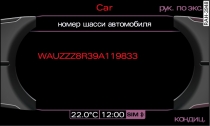 Дисплей: идентификационный номер автомобиля