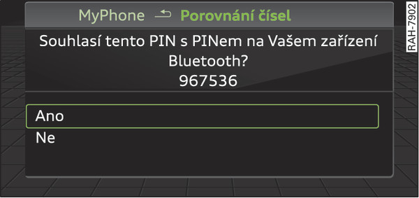 Obr. 215 Údaj PIN k zadání do mobilního telefonu