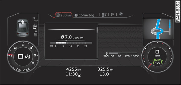 Obr. 10 Rozšířené zobrazení (Audi virtual cockpit)