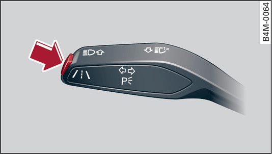 Abb. 143 Blinkerhebel: Taste für active lane assist