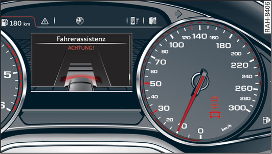 Abb. 134 Kombiinstrument: Anfahrüberwachung