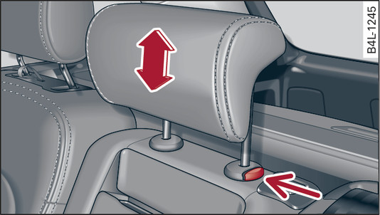 Fig. 72 Second row of seats: Adjusting head restraint