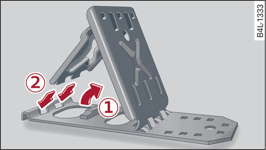 Fig. 321 Folding out the wheel chocks