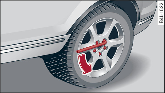 Fig. 328 Wheel: Loosening the wheel bolts