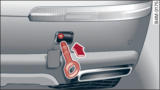 Fig. 339 Rear bumper: Fitting the towline anchorage*