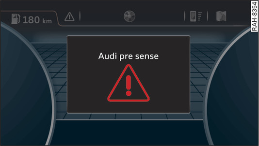 Fig. 142 Instrument cluster: Collision warning