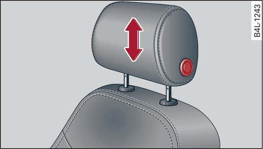 Fig. 70Asiento delantero: Ajustar el apoyacabezas