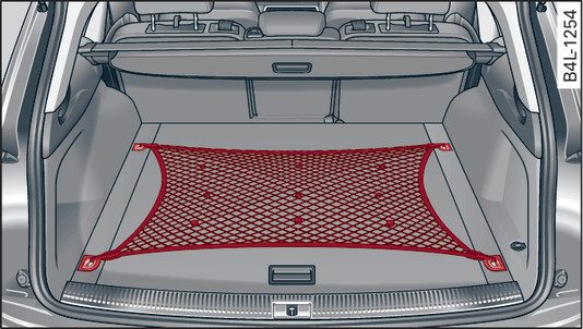 Fig. 92Maletero: Red para equipaje* tensada