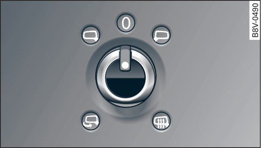 Fig. 48Puerta del conductor: Mando giratorio para el retrovisor exterior