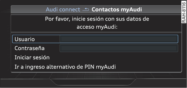 Fig. 226Iniciar sesión en myAudi