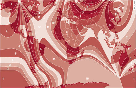 Fig. 59 Carte des zones de champ magnétique