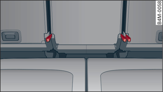 Fig. 89 Coffre à bagages : rabattement de la deuxième rangée de sièges