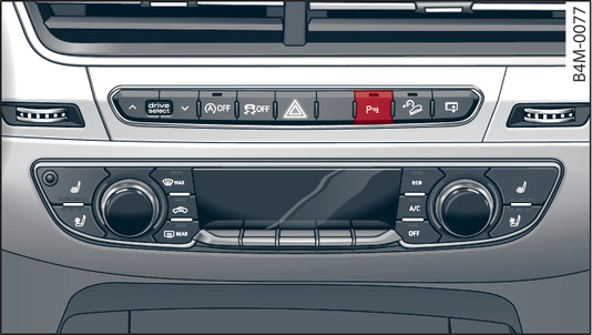 Fig. 166 Console centrale : touche d aide au stationnement