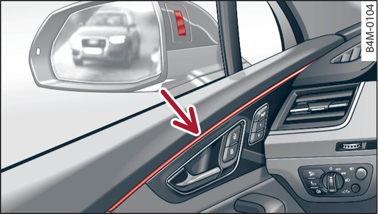 Fig. 151 Poignée de porte : bande de mise en garde