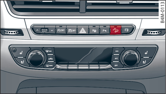 Fig. 191 Console centrale : touche de l assistant de descente