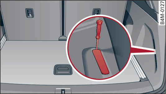 Fig. 305 Coffre à bagages : retrait du cache de l éclairage