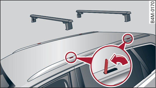 Fig. 98 Points de fixation de la galerie porte-bagages