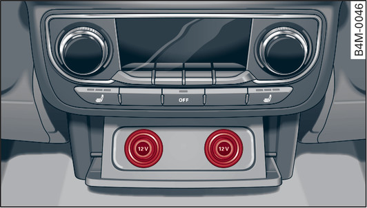 Fig. 78Console centrale posteriore: presa di corrente a 12 volt