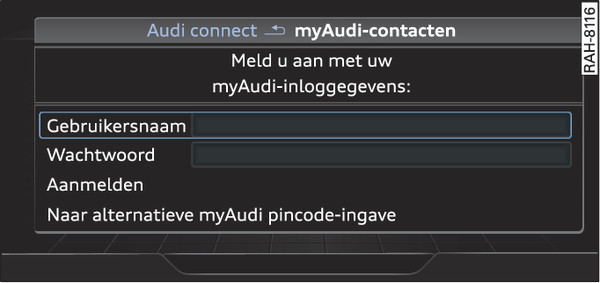 Afbeelding 226Aanmelding bij myAudi