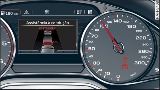 Fig. 141Painel de instrumentos: Indicador / aviso de distância